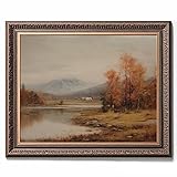 Vintage Autumn Landscape Painting Print, Vintage