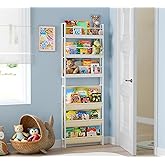 HAVLOTII Kids Bookshelf - Wall Mounted 6-Tier Book Shelf for Kids Rooms, Behind The Door Bookshelf for Baby Toddler, Corner Wall Book Shelf for Bedroom/Nursery, Book Organizer for Toys and Books