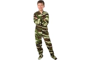 Green Camo Kids One Piece Fleece Footed Pajamas Onesie Sleeper Boys & Girls