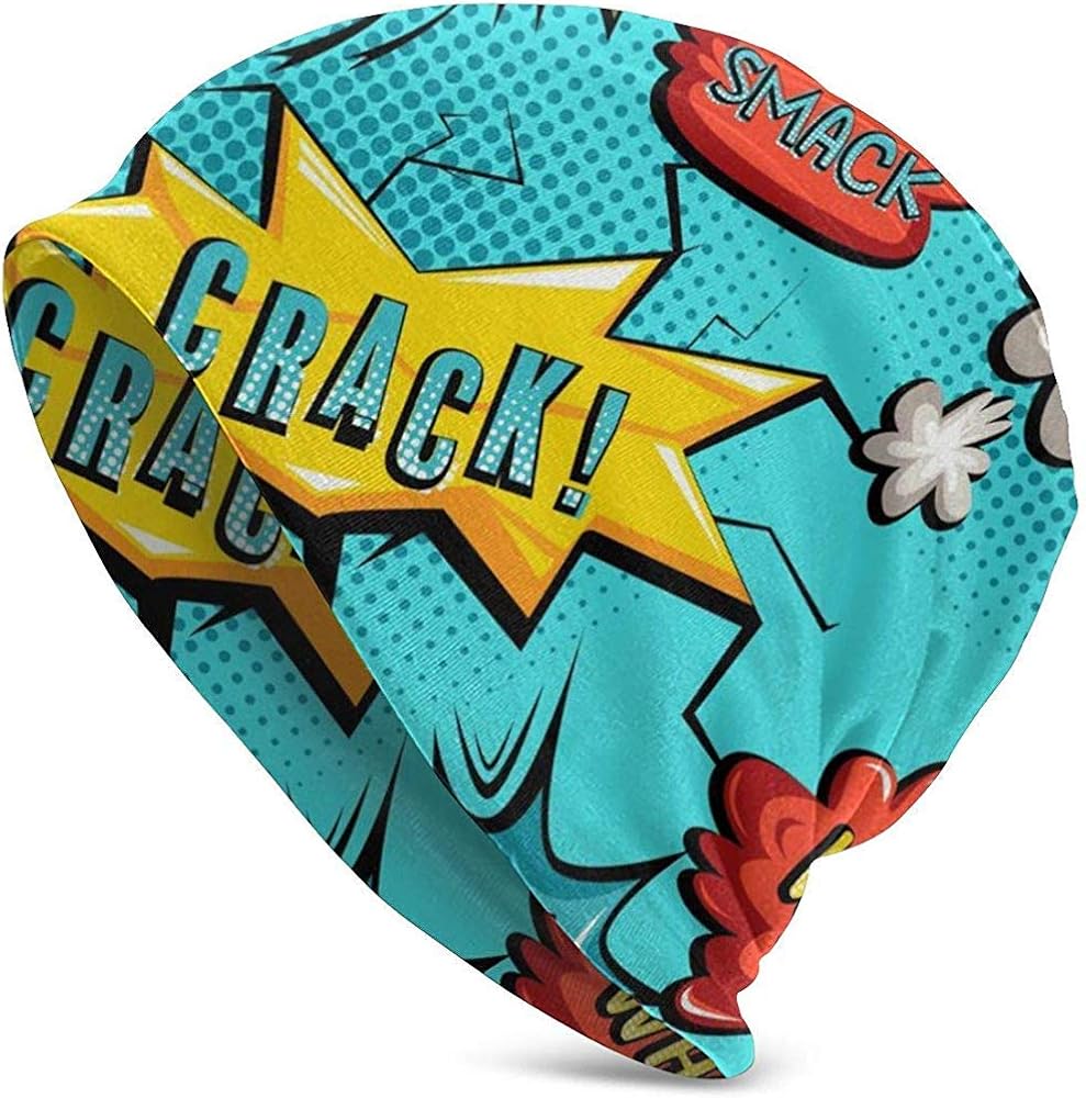 Unisex Beanie Mutze Crack Smack Poof Wow Dunne Skull Cap Baggy Oversize Strickmutze Schwarz Amazon De Bekleidung