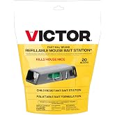 Victor Fast-Kill Brand Refillable Mouse Poison Bait Station - 20 Baits - Dual Entry Design - M923