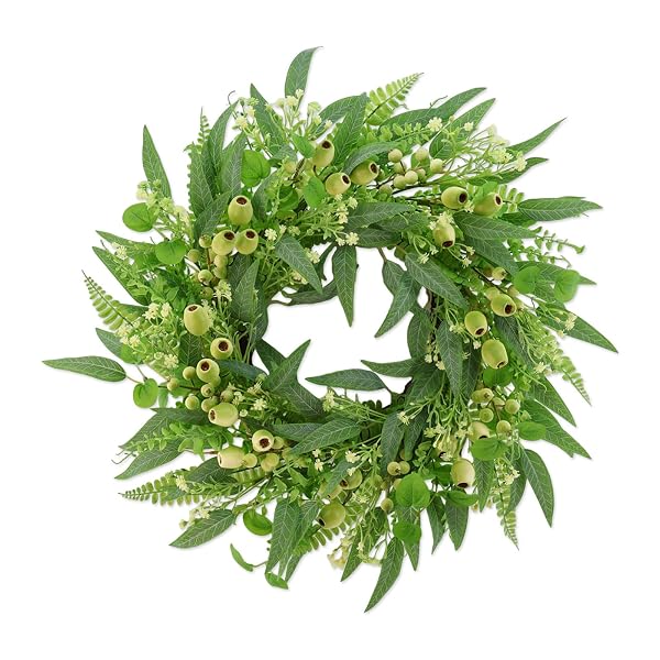 GREEN EUCALYPTUS WREATHS FOR FRONT DOOR,22 INCH ARTIFICIAL...
