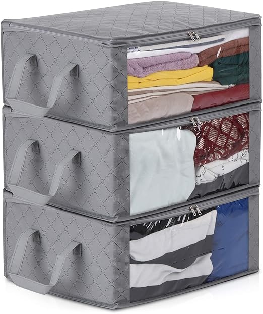 Foldable DoubleZip Seal Space Saver.Beige Portable Storage Bag