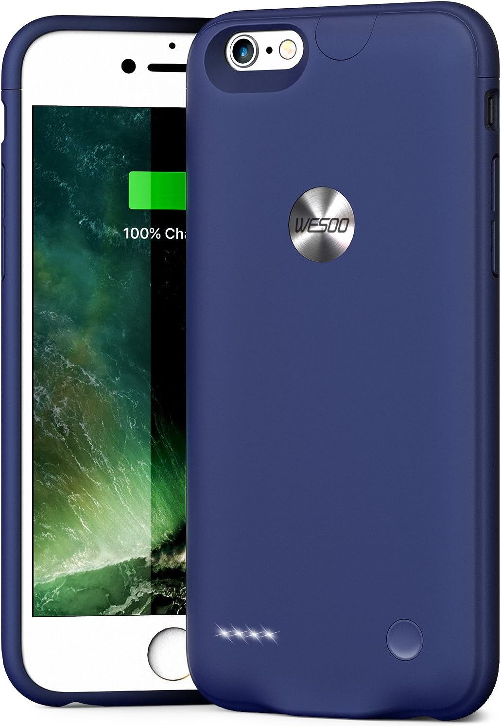 iPhone 6 / 6s Battery Case, Wesoo 2500mAh Ultra Slim iPhone 6 / 6s 4.7inch Portable Charging Case (Blue)