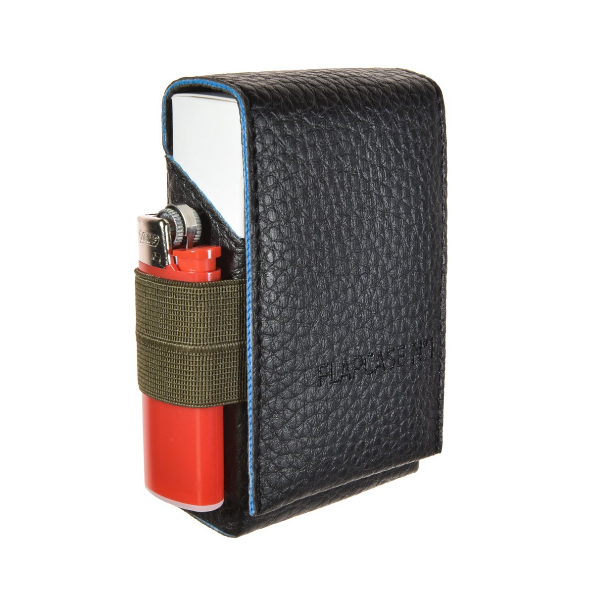 FlapCase N°1 „RUGBY– Portasigarette Design dimensioni regolare (19, 20, 21 sigarette). Fatto a mano in Austria. Involucro della pelle sintetica per sigarette, custodia, cassa