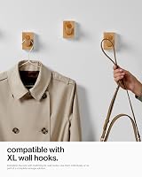 LARHN Wooden Coat Hooks Wall Mounted 5 XL Hooks 42cm 2 Pack All Fixings view 8