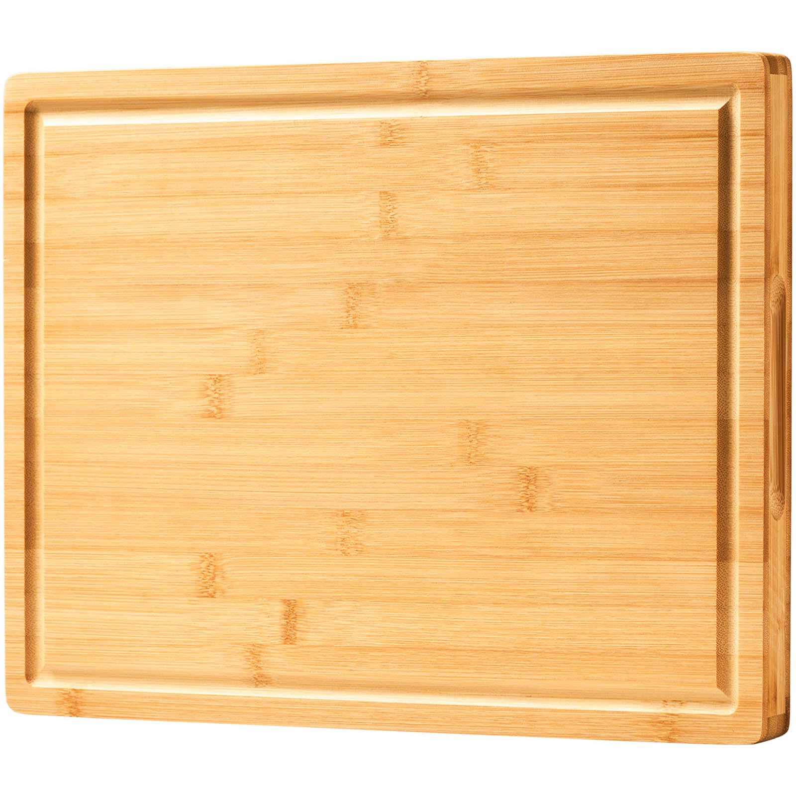 Photo 1 of Large Bamboo Wood Cutting Boards for Kitchen, 1" Thick Charcuterie Boards, Butcher Block with Juice Grooves & Handles