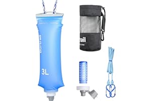 Burtrail 3.0L Gravity Water Filter System, 0.1 Micron Water Filter Cartridge & 42mm Opening Bag, Water Filter Camping for Bac