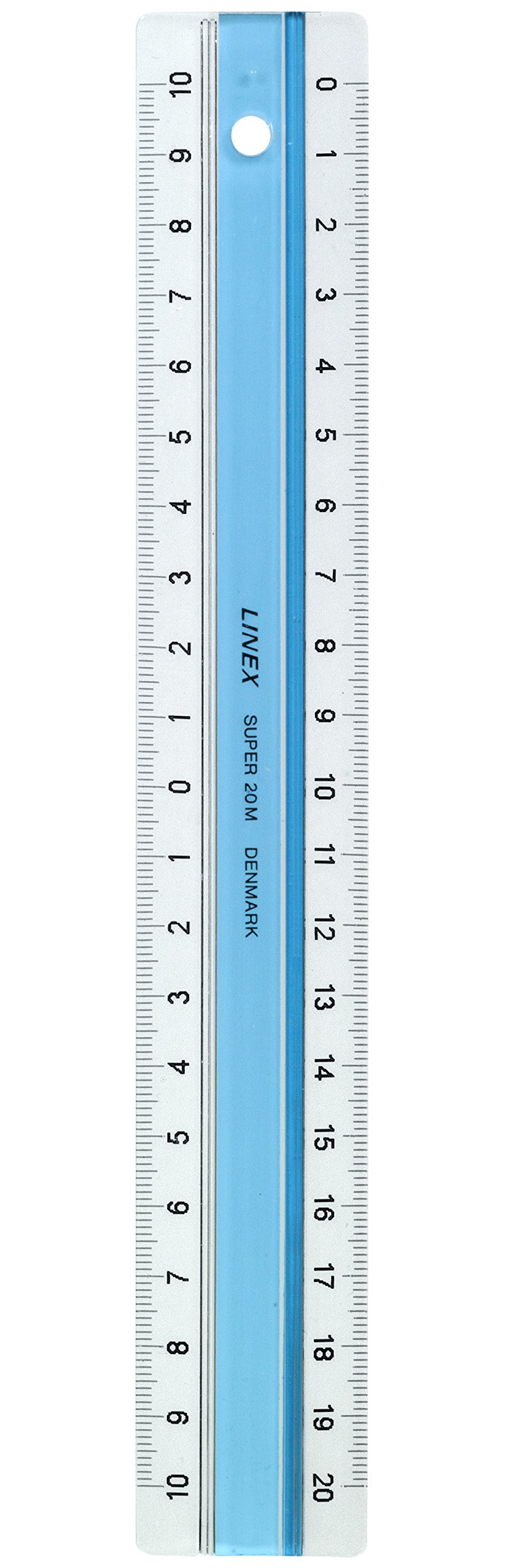Linex 400040187 Super Ruler 20 cm Acrylic Ruler for School or Office Non-Slip Gripper Soles, Pack of 10 Light Blue