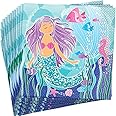 Mermaid Design Luncheon Napkins (Pack of 16) - Enchanting Designs Perfect for Under-the-Sea Themed Parties & Celebrations