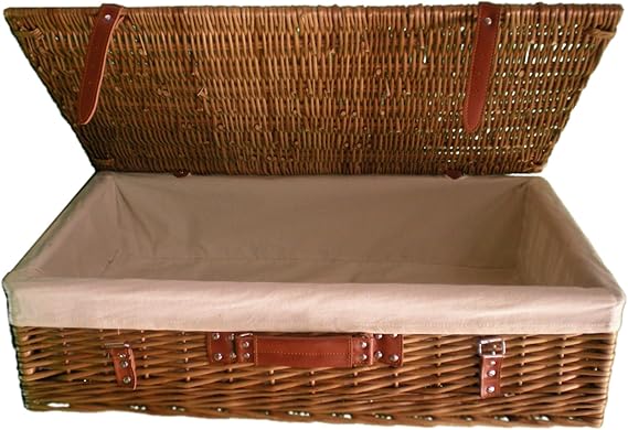 Cesta de almacenamiento de mimbre para debajo de la cama: Amazon.es: Jardín