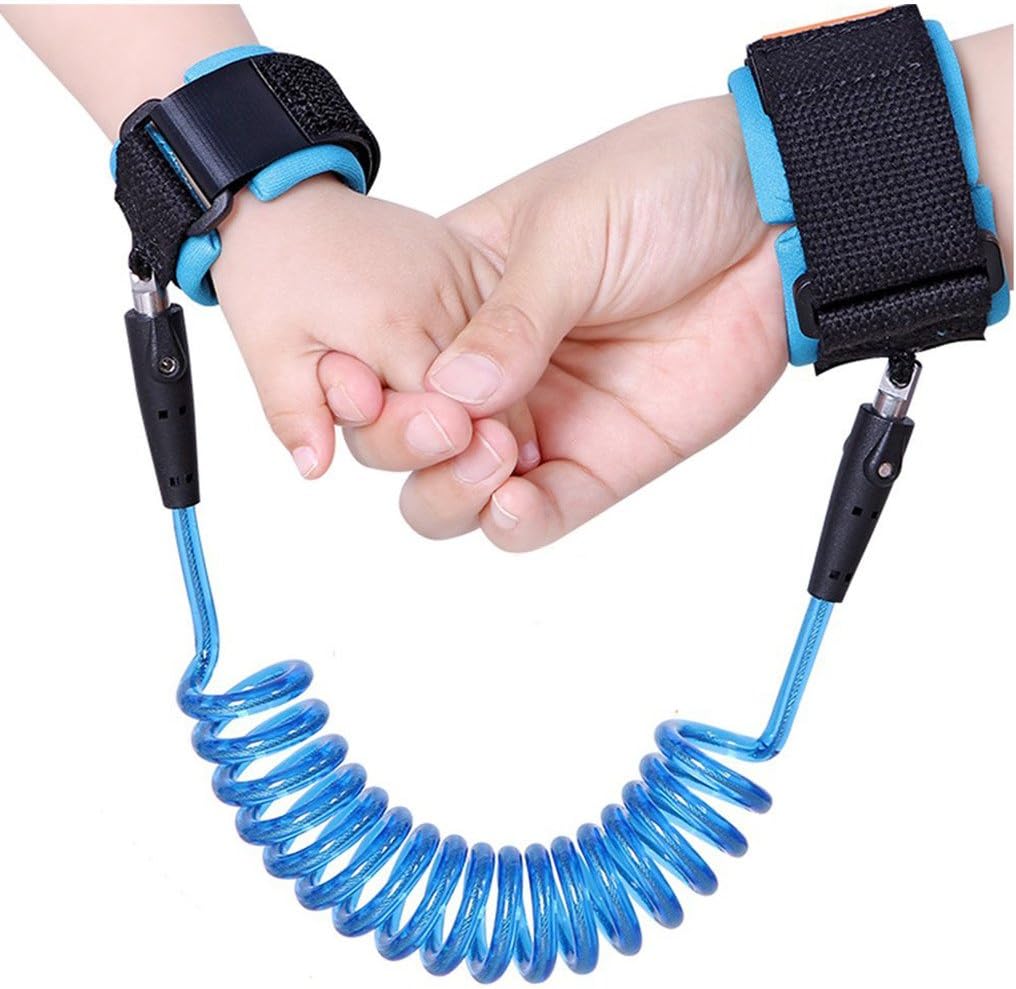 POMAKER Skin Friendly Toddlers Anti Lost Wrist Link Safety Harness, Pricking Cotton Child Wrist Straps Safety Harness Kids Safety Leash Belts for Toddlers Kids Runner Preschooler ( up to 70 inches )
