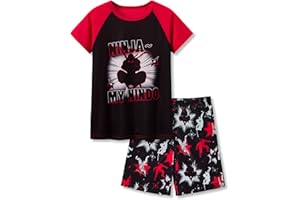 Tebbis 2-Piece Cozy Pajamas For Little/Big Boys Gamer Yellow Short Sleeves Cool PJs Set Kid Size 6-18