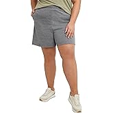 Hanes Womens Originals French Terry Shorts, Lightweight Fleece Raw Edge Hem Shorts, 5", Available in Plus