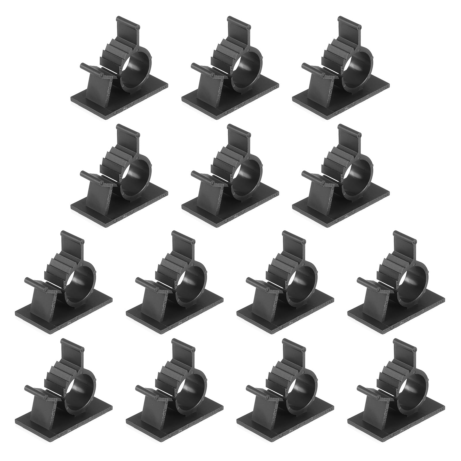 Photo 1 of **PARTIAL SET/MISSING PIECES** PATIKIL 13-16MM Adhesive Nylon Cable Clamps, 14 Pcs Cable Management Clips Wall Wire Holder Cord Organizer Adjustable for Wall Office Home Under Desk, Black