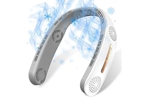 OLV Neck Fan 4 Turbo 6000mAh Portable 360 Cooling Airflow Bladeless USB Rechargeable with 3 Speeds Adjustment Wearable Personal Fan for Outdoor Travel Indoor - White