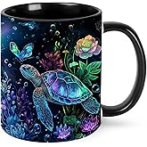 opshksog Sea Turtle Coffee Mug Funny Ceramic Tea Cup With Handle Dishwasher Microwave Safe for Women 11oz Porcelain Mugs