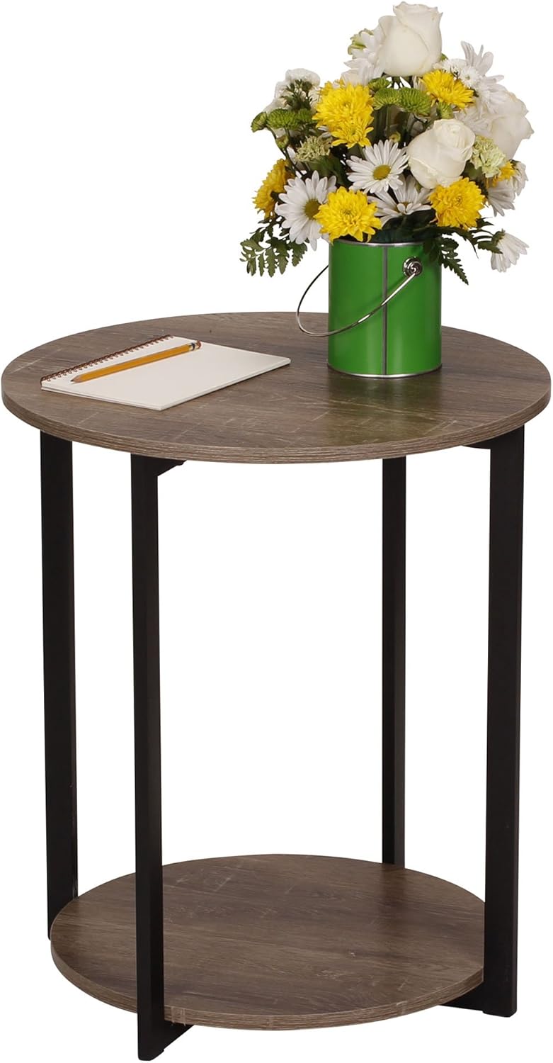 Household Essentials Wooden Side End Table with Storage Shelf | Ashwood: Furniture & Decor