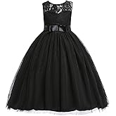 Glamulice Flower Girls Lace Bridesmaid Dress Princess Elegant Tulle Long A Line Dresses Pageant Wedding Party Ball Gown