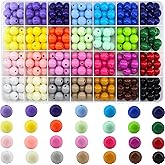 250Pcs 12mm Acrylic Round Beads for Jewelry Making, 28 Colors Rainbow Round Bead for Bracelets Making Kit Candy Color Plastic Bubble Gum Beads Pastel Loose Bead Bulk for DIY Necklace Phone Charm