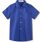 Aimehonpe Kids Boys Short Sleeve Patterned Dress Shirt Button Down Comfort Flex Shirts Spring Summer Outfits