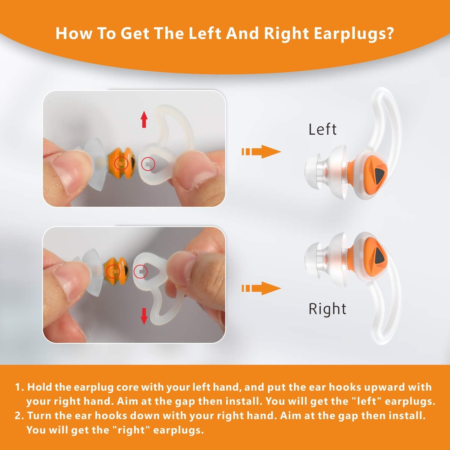 softvox Swimming Ear Plugs, New Upgrade Design Waterproof Reusable Silicone Swim Ear Plugs for Swimmer Showering Bathing Surfing Snorkeling and Other Water Sports (Orange) : Sports & Outdoors