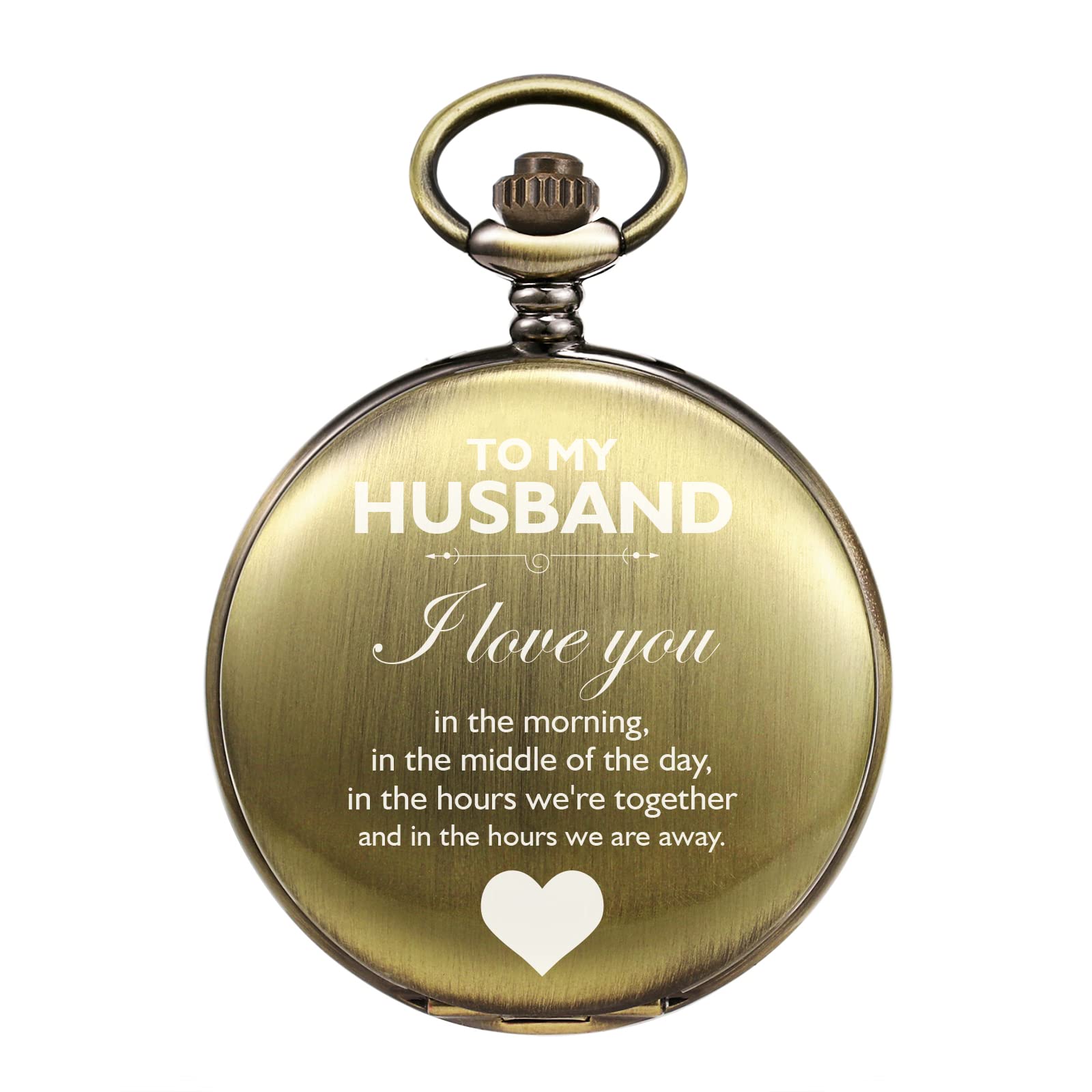 TREEWETO Mens Bronze Pocket Watch Gifts for Birthday Anniversary Valentines Day Wedding Fathers Day Christmas, Personalized Pocket Watches for Him