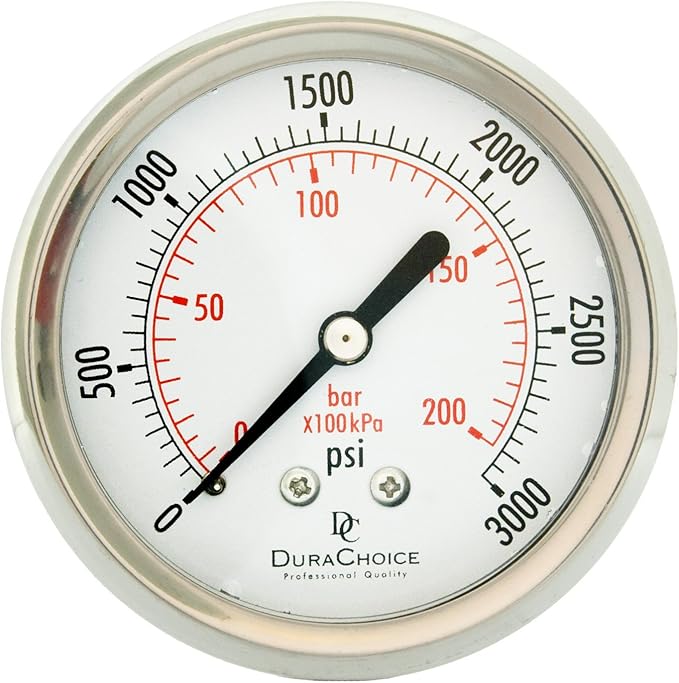 21/2" All Stainless Steel Oil Filled Pressure Gauge 1/4