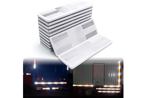 MFC PRO 12Pcs Plastic Rectangular Stick-on Reflector Sticker (White/12Pcs, 150x50mm)