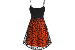 symoid Gothic Dress for Women Spaghetti Strap Button Corset Midi Dress Lace Sheer Bat Graphic Prom Goth Clothes