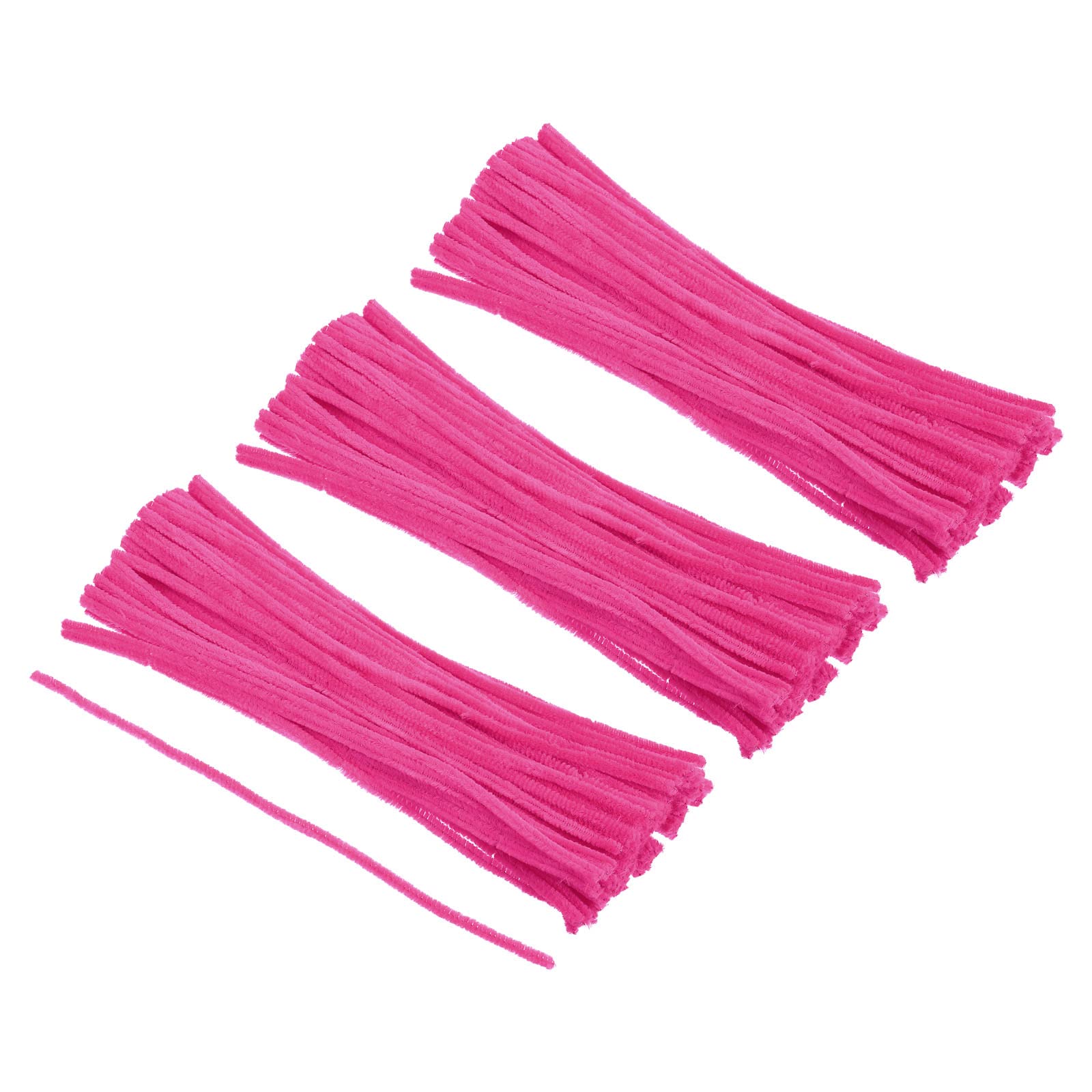 PATIKIL 30CM/12Inch Pipe Cleaners, 300 Pack Flexible Chenille Stems for DIY Art Creative Crafts Party Decorations Handicrafts Handwork, Pink Red