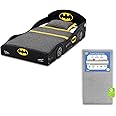 Delta Children DC Comics Batman Batmobile Car Deluxe Toddler Bed with Attached Guardrails Sweet Beginnings Dual Sided Crib Mattress