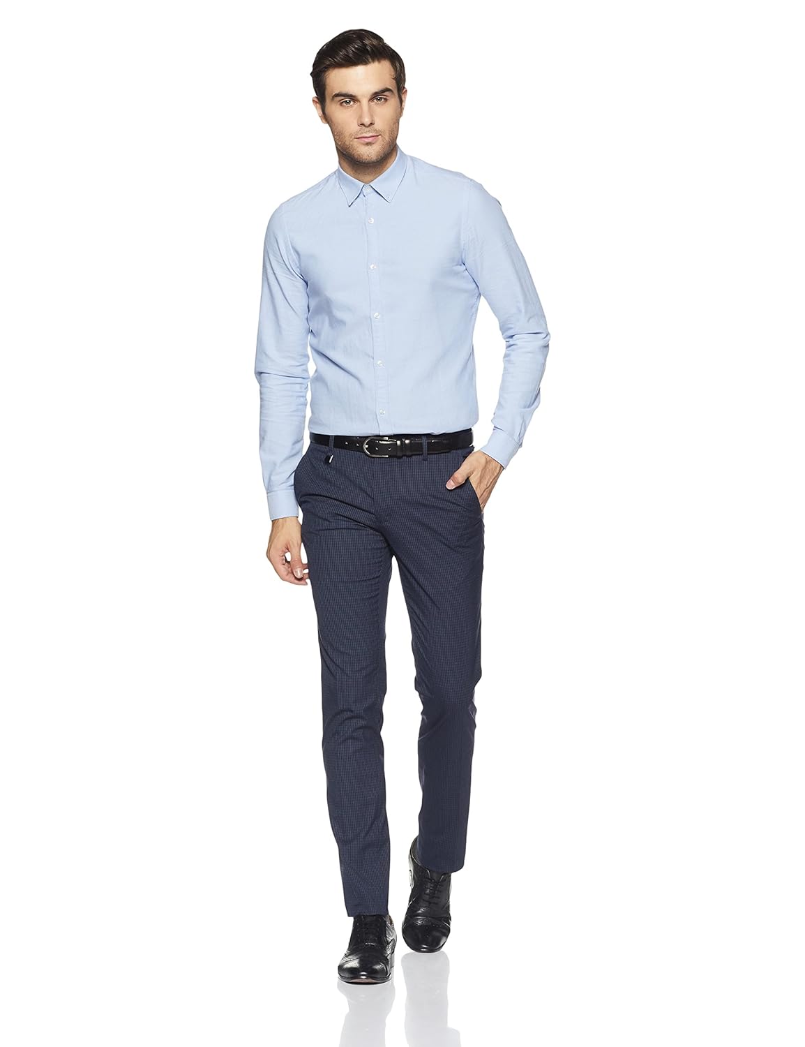 van heusen men's slim fit formal trousers