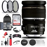 Canon EF-S 17-55mm f/2.8 is USM Lens Starter (1242B002) Bundle | For Photography &amp; Video + 64GB Memory Card + Backpack + Tripod + Cleaning Kit + Filter Kit + Card Reader + Cap Keeper + More