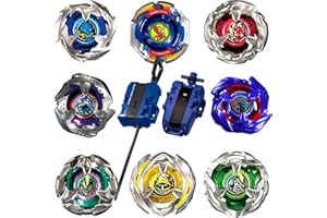 ASVEXKW BX Bey Battling Set, BX Spinning Tops Burst Blade Toy Combat Battling Game Set, X Spinning & X-Launchers, Greats Birthday Gift for Boys, Ages for 8 10 12+ (8 Spinning Tops)