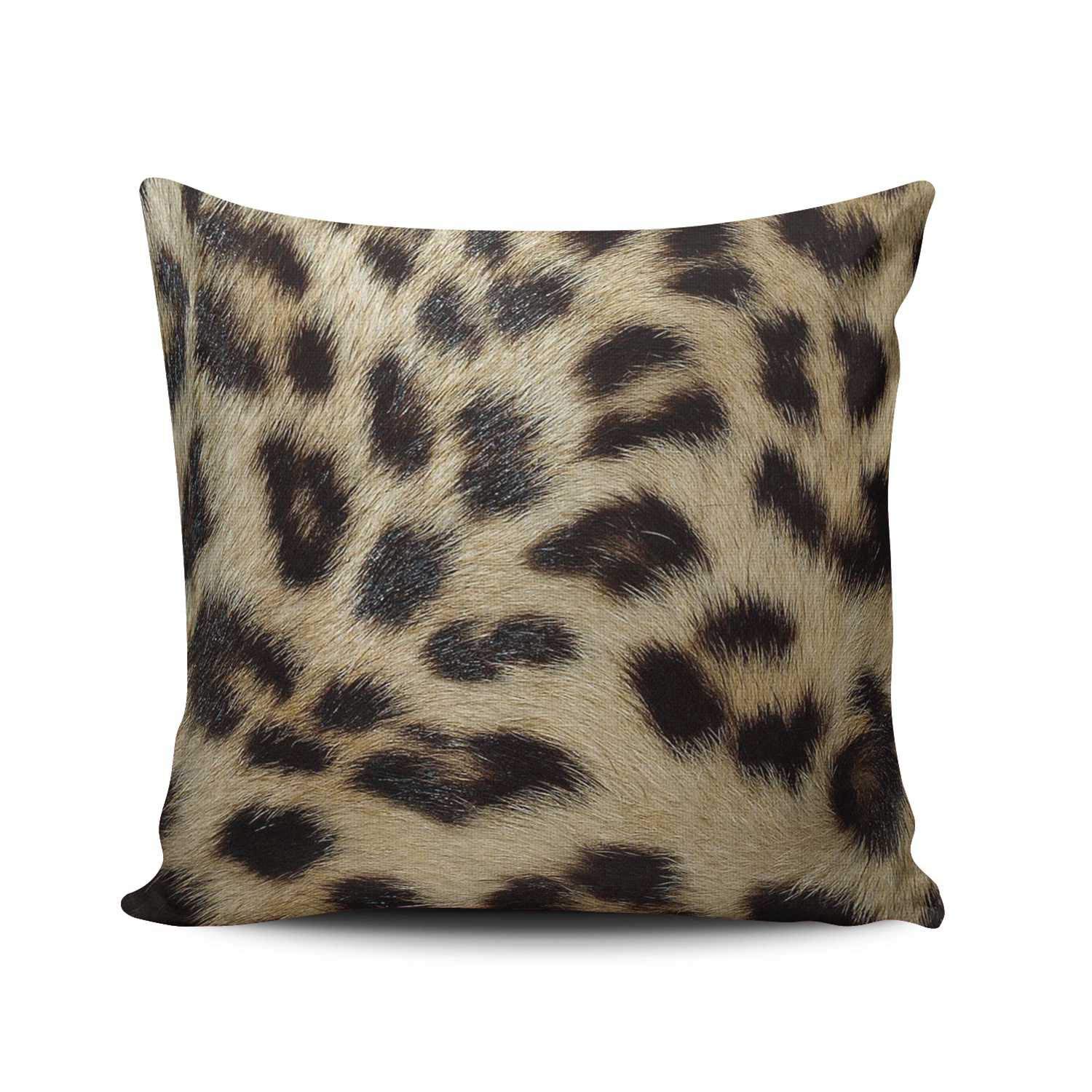 XIAFA Animal Leopard Zebra Personalized Home Decoration Pillowcase 24X24 inch Square Stylish Design Throw Pillow Case Cushion Cover Double Sided Printed (Set of 1)