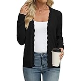 DouBCQ Shrugs for Women Cropped Long Sleeve Lightweight Open Front Knit Hollow Out Cardigan Sweaters