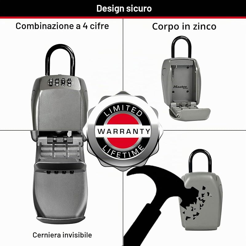 5414EURD Cassaforte per Chiavi, Sicurezza Rinforzata, con Arco, Casseta di Sicurezza per Chiavi
