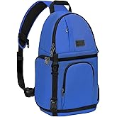 MOSISO Camera Sling Bag, DSLR/SLR/Mirrorless Camera Case Shockproof Photography Camera Backpack with Tripod Holder & Removable Modular Inserts Compatible with Canon/Nikon/Sony/Fuji, Royal Blue
