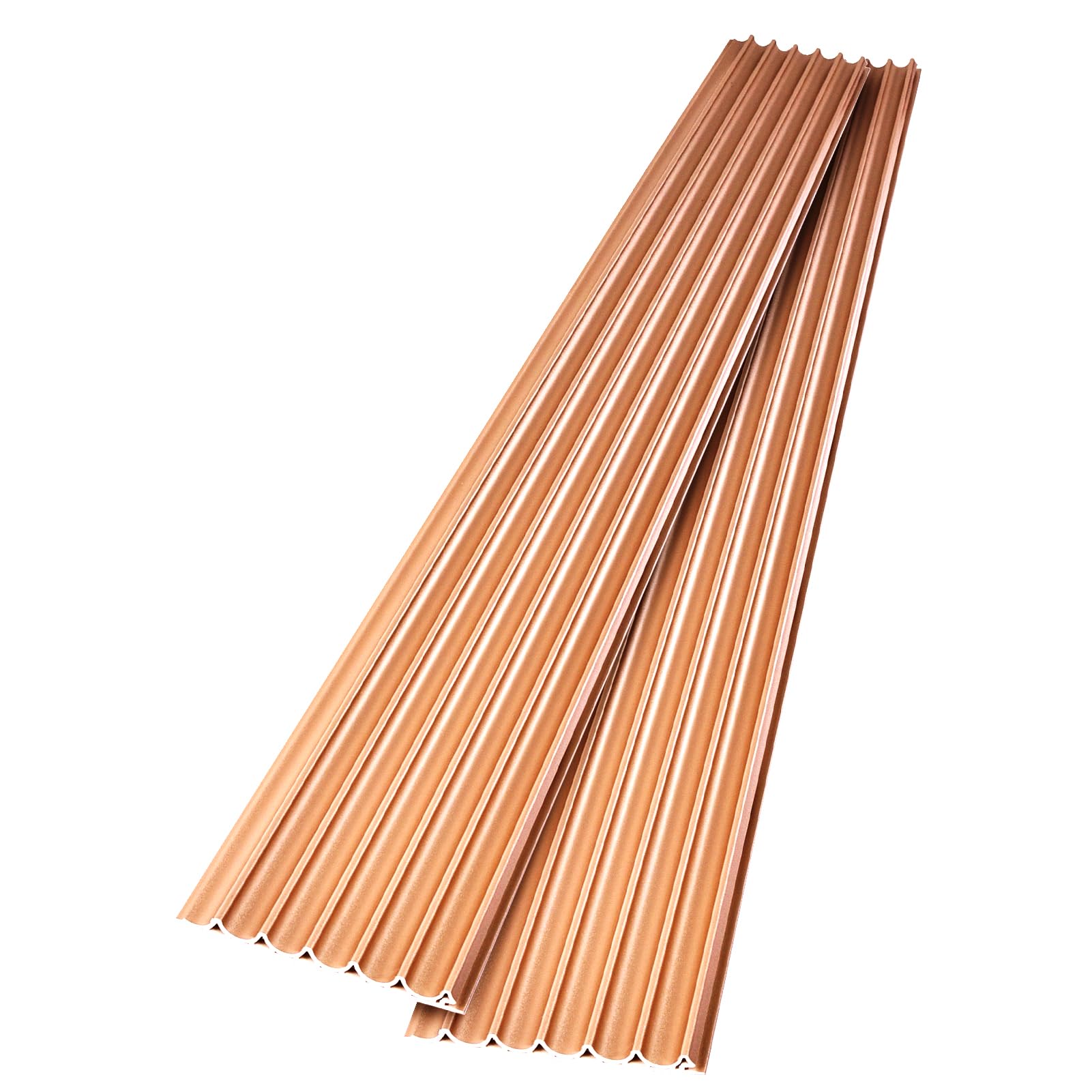 Photo 1 of Art3dwallpanels Slat Wall Paneling, 104'' x 6.3'' Glossy Metal Finish WPC Soundproof 3D Wall Panels for Interior Wall Decor, 8 Pack Wavy Grain Panel Wall Slats, Glitter Gold