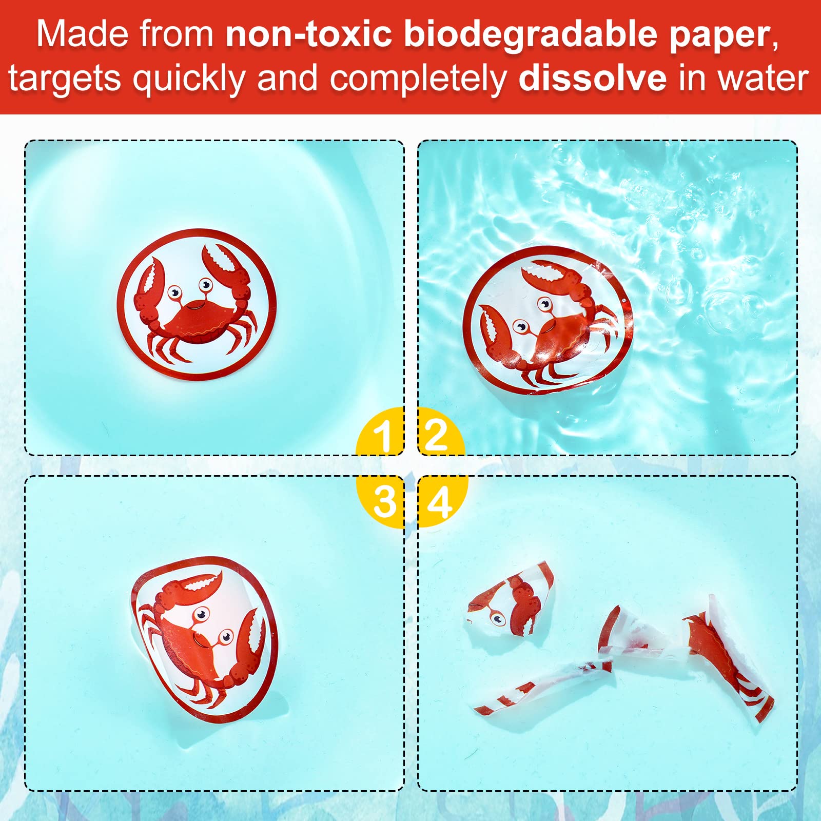 Woanger 240 Pieces Toilet Targets for Boys, Ocean Animals Potty Training Flushable Targets Sea Creatures Potty Training Stickers 2 Inch Pee Stickers Color Changing Pee Signs for Toddler Boys Training