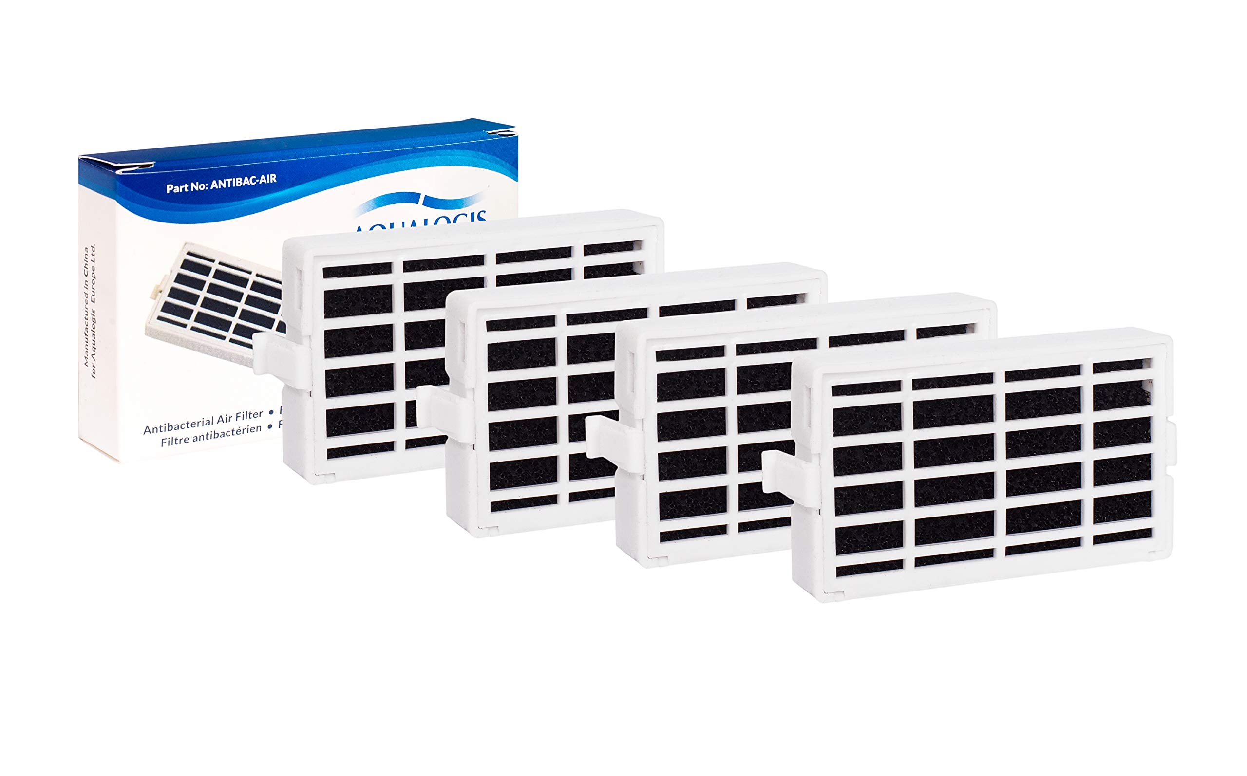 Aqualogis | 4-Pack Antibacterial Air Filter for Refrigerator Whirlpool Compatible with Microbn ANT001, ANT-001, ANTF-MIC Antibacteria, Antiodour