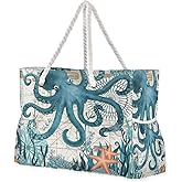 senya Large Beach Bags Totes Canvas Tote Shoulder Bag Soft Wave Water Resistant Bags for Gym Travel Daily Ocean