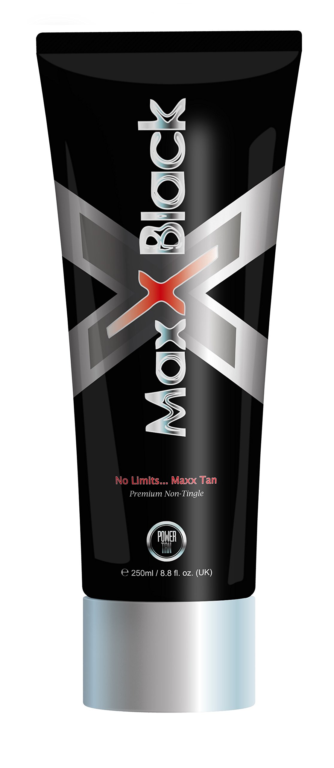 Power Tan Maxx Black Premium Non‑Tingle Sunbed Tanning Accelerator 250ml – Deep Dark with Black Walnut Oil, CoQ10, Vitamins C & E, Tingle‑Free Formula for Indoor Tanning | 250ml