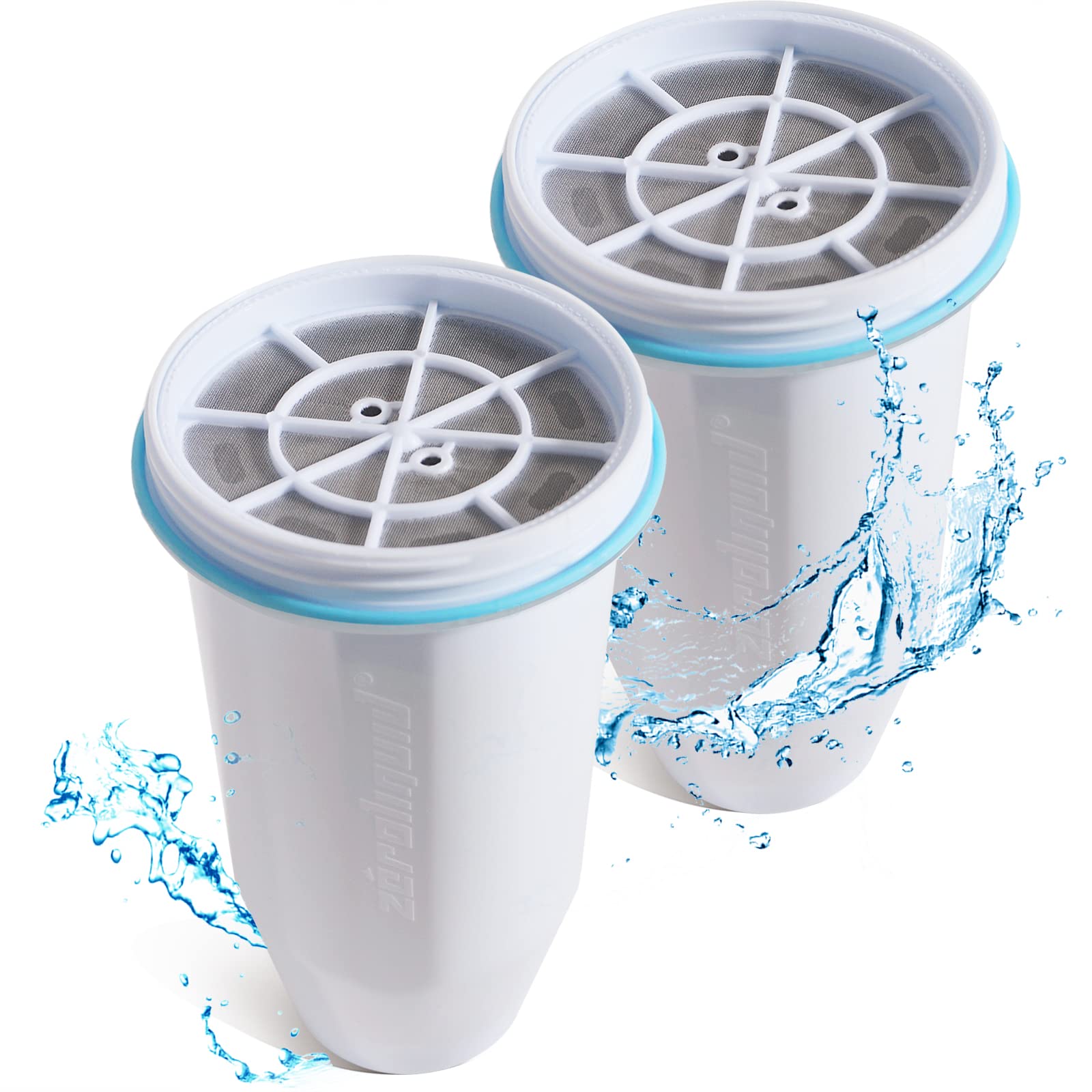 Water Filter Cartridges Replacement Compatible with ZeroWater Filter Jug ZR-017 ZP-010, Remove 99.9% Lead, Chlorine, Fluoride, Heavy Metals, PFOA/PFOS, BPA Free, TUV Certified, 6-Stage (2 Pack)