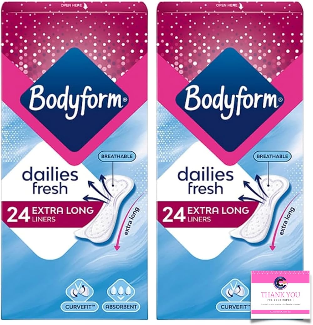 Multiple Bodyform Extra Long Panty Liners 24 Count Pack of 2