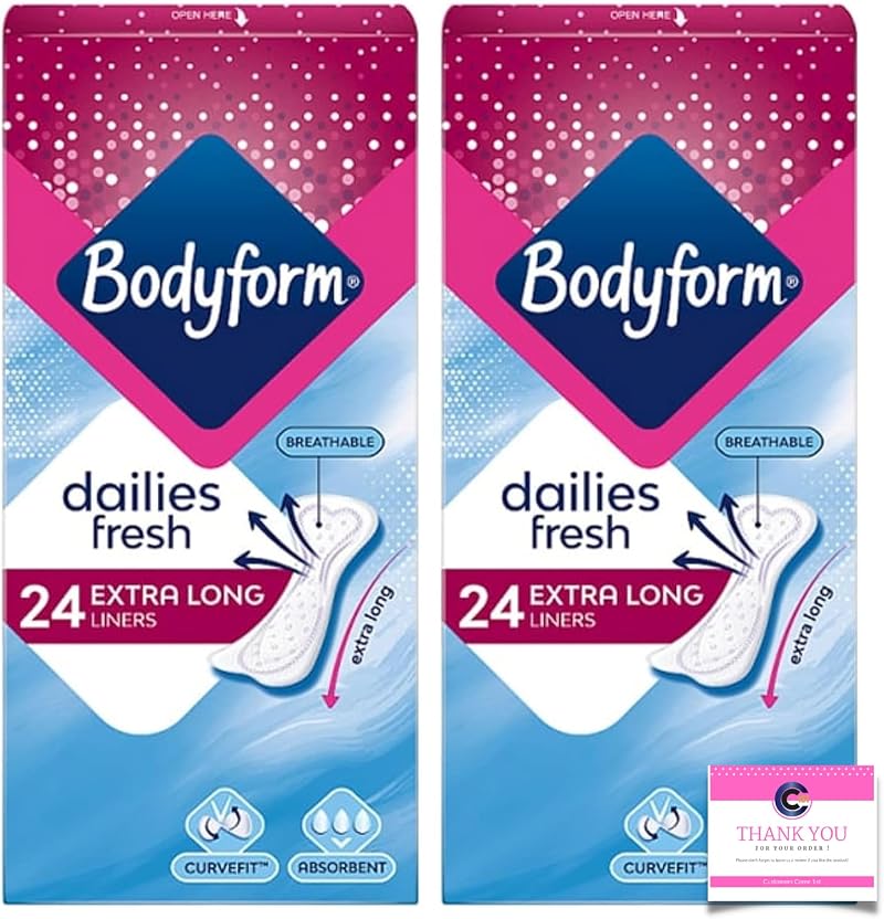 Multiple Bodyform Extra Long Panty Liners 24 Count Pack of 2