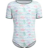 ABAFIP Men Short Sleeve Romper Pajama Bodysuit One Piece Leotard Cute Print Diaper Teddy Rompers Pj Sleepwear Tops