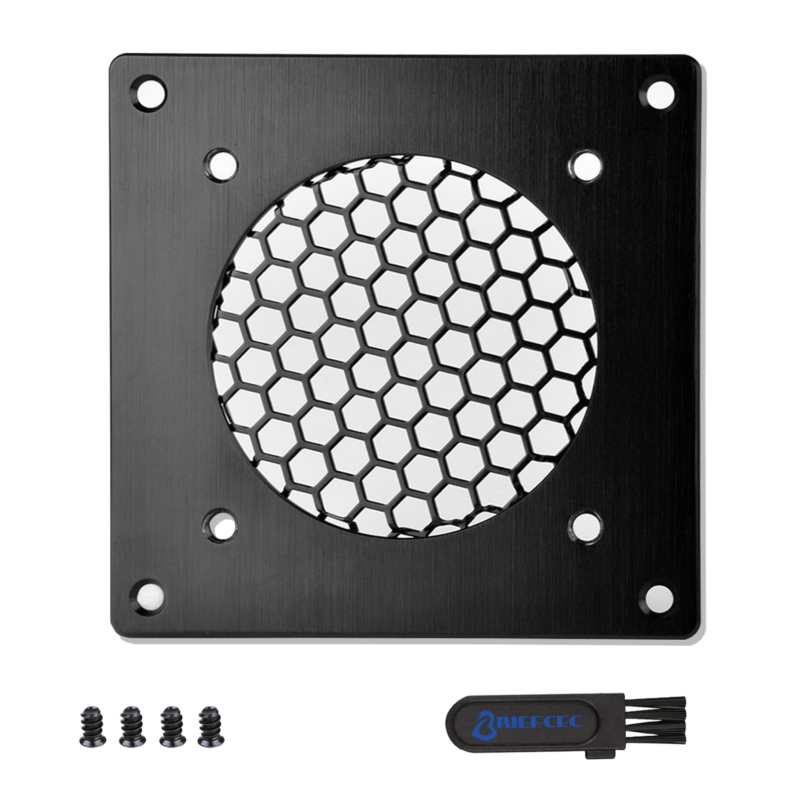 BRIEFCEC Ventilation Grille 80MM fan cover Mesh for PC Computer AV Electronic Cabinet, Also Includes Accessories for Installing 80mm Fan (1 Set)