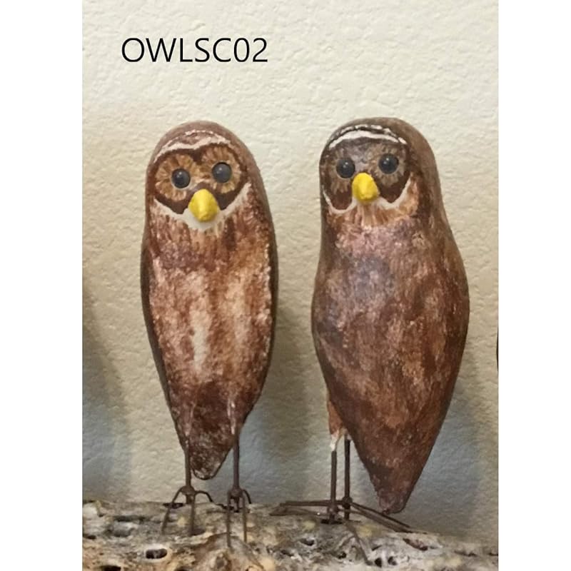 Burrowing Owls Sculpture Handmade